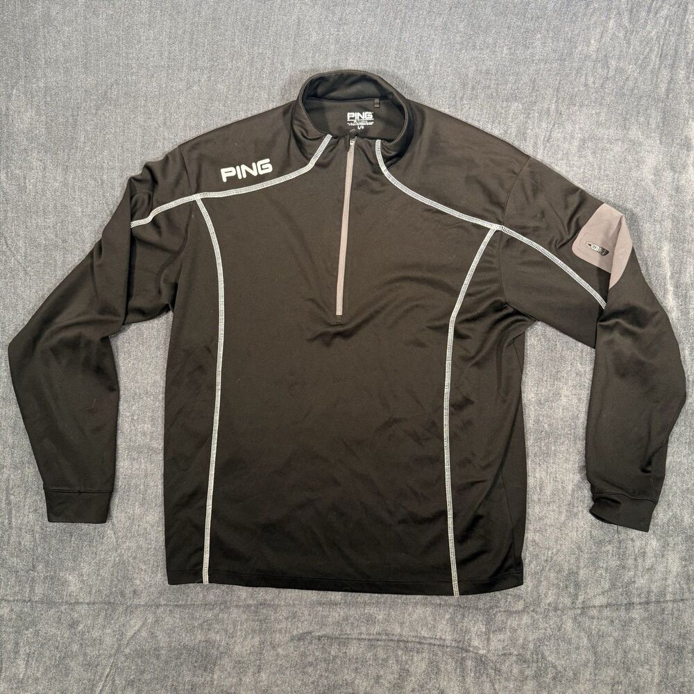 Ping SensorCool Quarter Zip Golf Pullover Shirt Mens Large Black